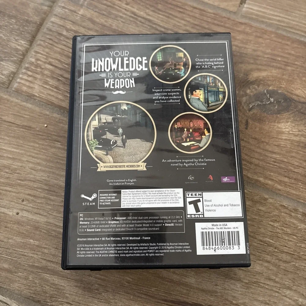 Agatha Christie The ABC Murders‎ Windows DVD PC XP Vista 7 8 10